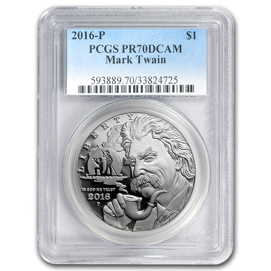 2016-P Mark Twain $1 Silver Commem PR-70 PCGS 2016-P Mark Twain $1 Silver Commem PR-70 PCGS